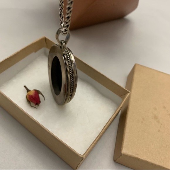 Druzy Agate turquoise blue mother of pearl gemstone pendant +chain 925 sterling - Picture 6 of 10